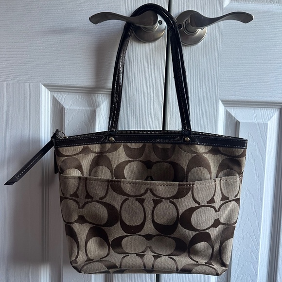 Authentic Coach Tote/Purse  - Khaki/Mahogany - Picture 3 of 7